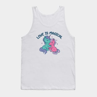 Love Is Magical | Hugging Unicorns Tank Top